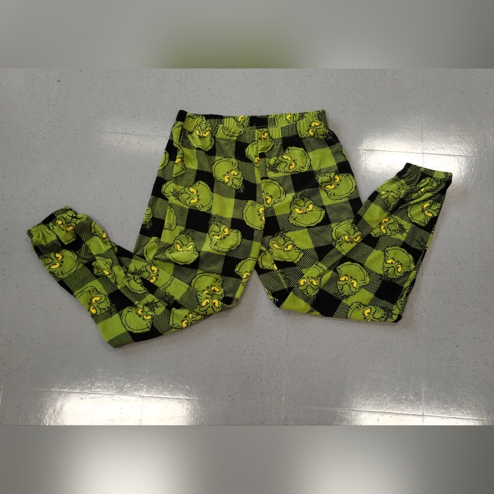 Dr Seuss Womens Black & Green Plush Fleece Sleep Pants The Grinch Pajama Bottoms - Picture 6 of 8
